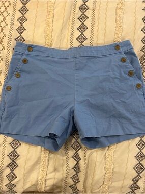 Banana Republic Light Blue Button-Detail Shorts